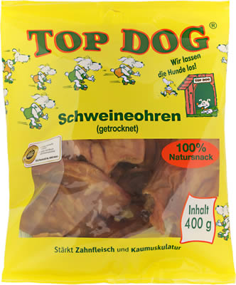 Top Dog Schweineohren, getrocknet, Hundesnack
